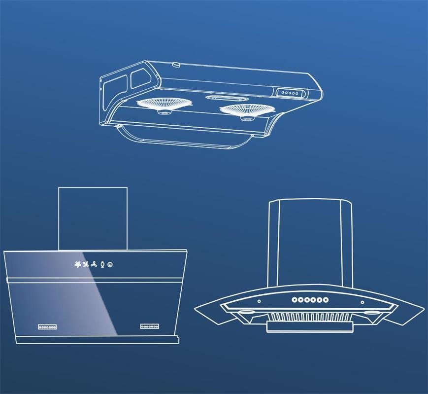 Stainless Steel Slim Kitchen Cabinet Range Hood For Low Ceiling