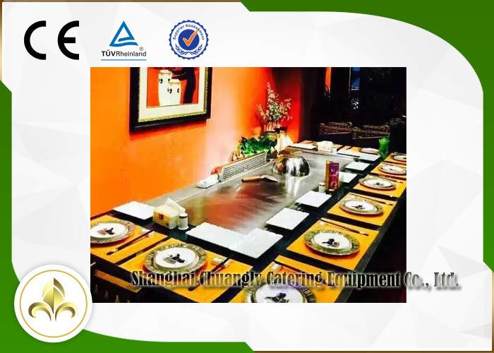 Custom Double Burners Teppanyaki Table Top Grill For Food Plazza