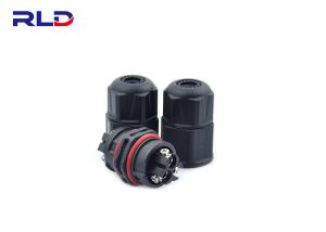 China 3 Pin Black Plastic IP68 Connectors Waterproof LED DC Connector Wire Cable wholesale