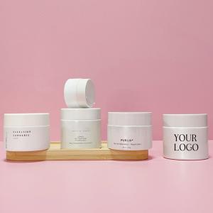 China Bright Painting Matte White Frosted Cosmetic Jars 30ml 50ml 100ml wholesale