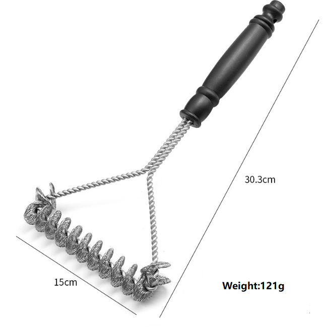 Outdoor Barbecue Oven Cleaning Brush Stainless Steel Barbecue Wire Brush