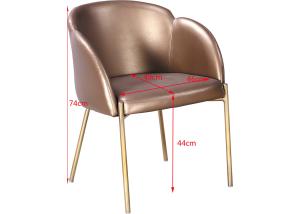 China Iron Frame 49cm 74cm Faux Leather Dining Room Chairs wholesale