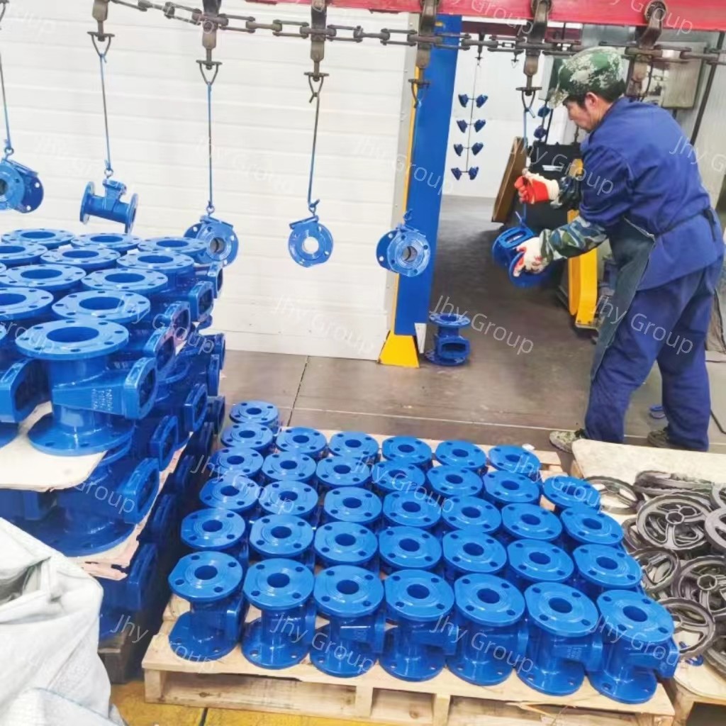 DN150 Resilient Seated Gate Valve Ductile Iron Hand Wheel Non Rising Valve