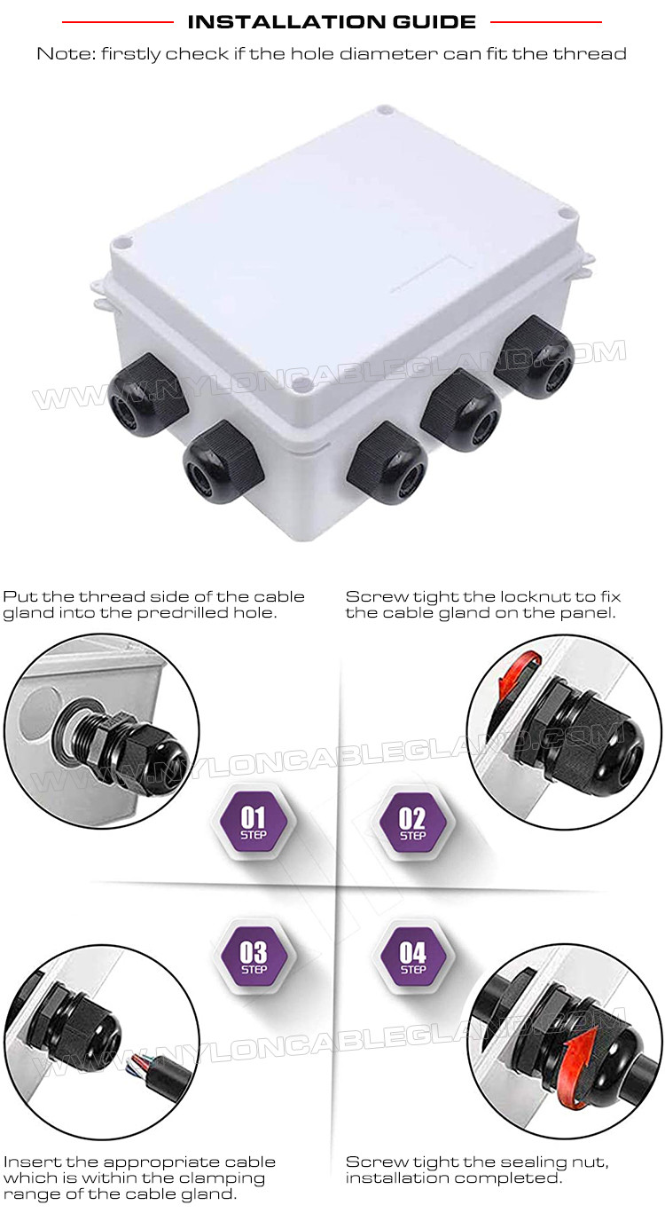 Nylon IP68 Submersible Cable Glands, Plastic Adjustable Cord Grips Waterproof Connectors with BSC & BSP Threads