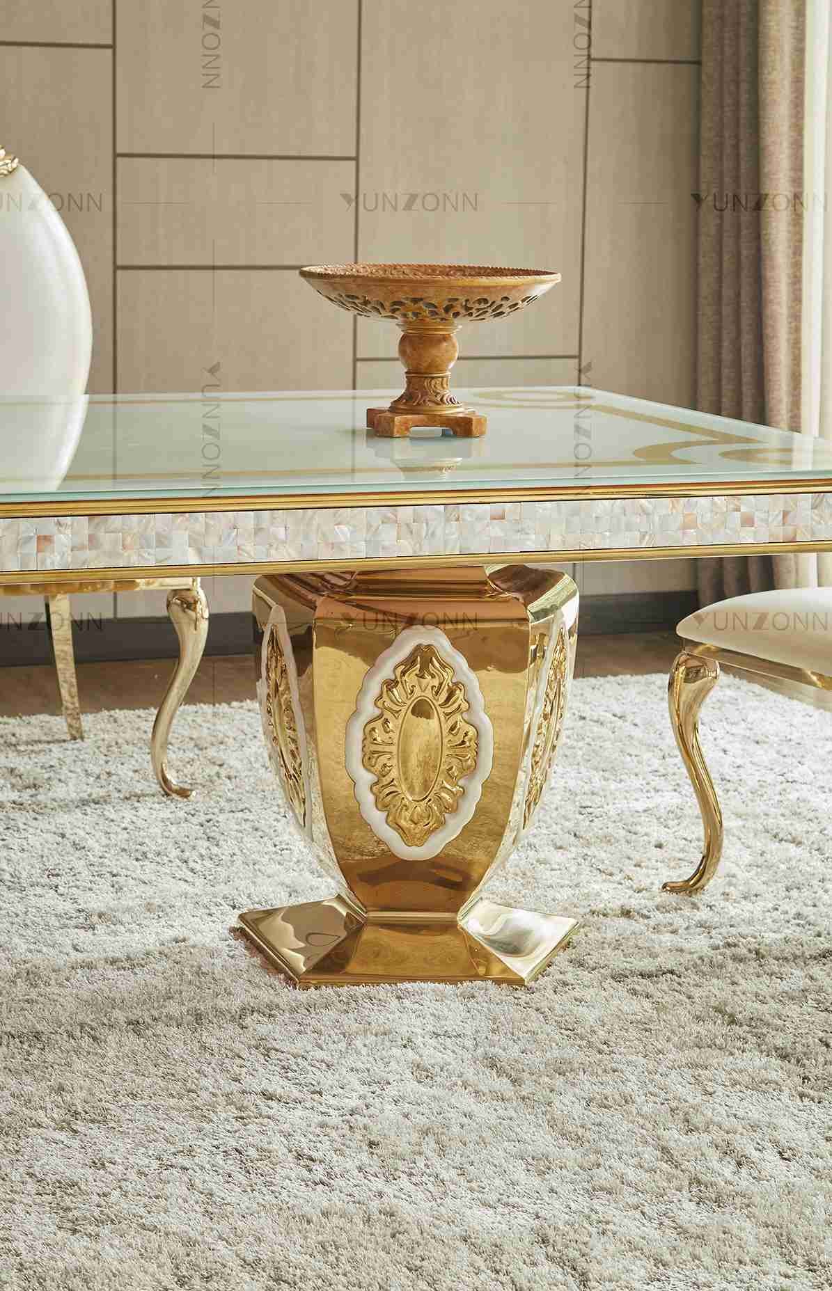 Luxury Noble Atmosphere Wedding Banquet Tables Pattern Dining Table With 10-12 Seaters