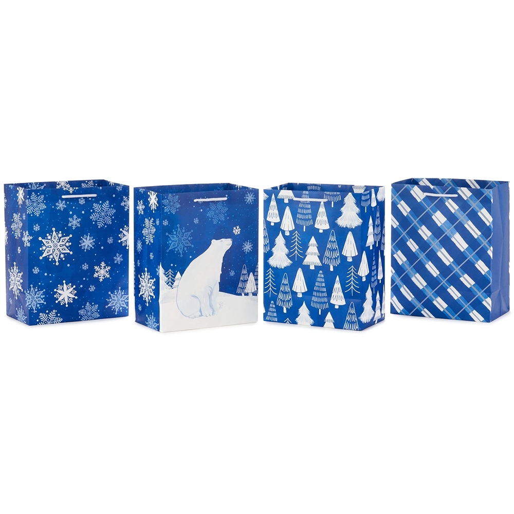 Custom Blue Shopping Courier Paper Bag With Handle Promotion and Logo Customized Logo