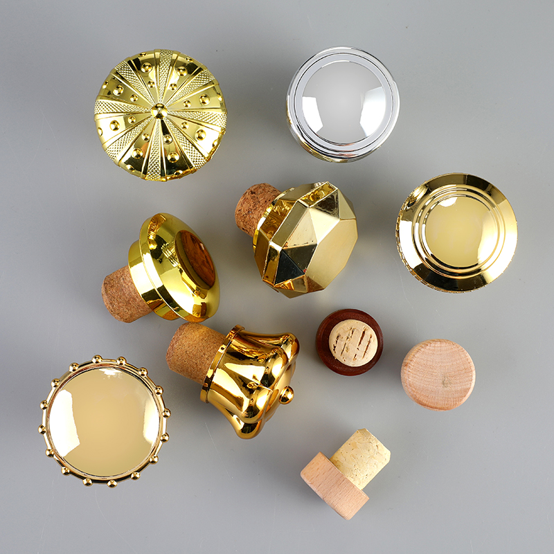 Whiskey Bottle Cap for Vodka Liquor Wine Brandy Fancy Aluminium T Cork Glass Stopper