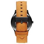Custom Mens Stainless Steel Watches Leather Strap / Japanese Quartz