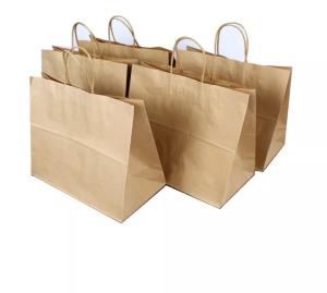 China OEM Kraft Paper Handbag / Coffee Bags CMYK Embossed Eco Friendly wholesale