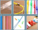 String zipper, PP Flanged zipper, PP Slider zipper; PVC String zipper, PVC