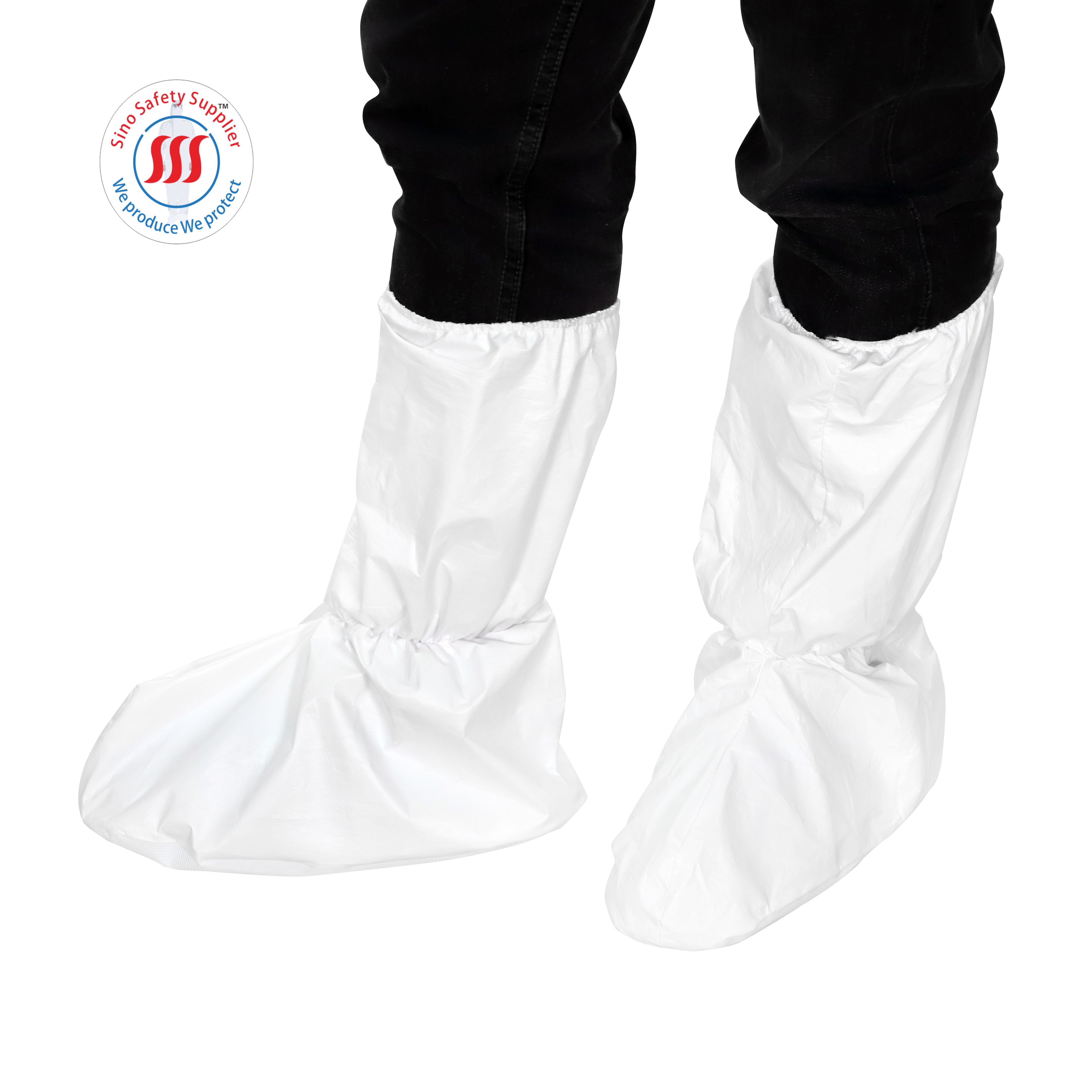 Waterproof PP PE Film Disposable Boot Cover Long Sleeves Shoe Protective Cover