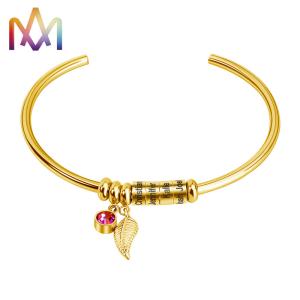 China Anti Tarnish Adjustable Cuff Womens SS Family Name Bracelet wholesale