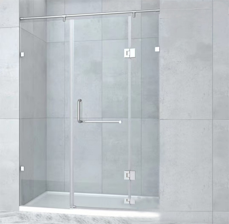Shower Room Glass Door Round Pipe Hinge Easy Installation Adjustable