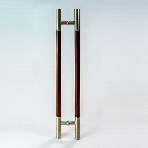 Modern Design Tempered Glass Door Pull Handle with Stainless Steel and Sanding Finish