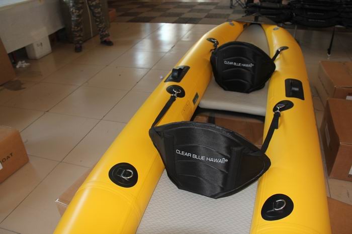 2 Person Inflatable Kayak With Window , 388 Cm Clear Bottom Inflatable Kayak