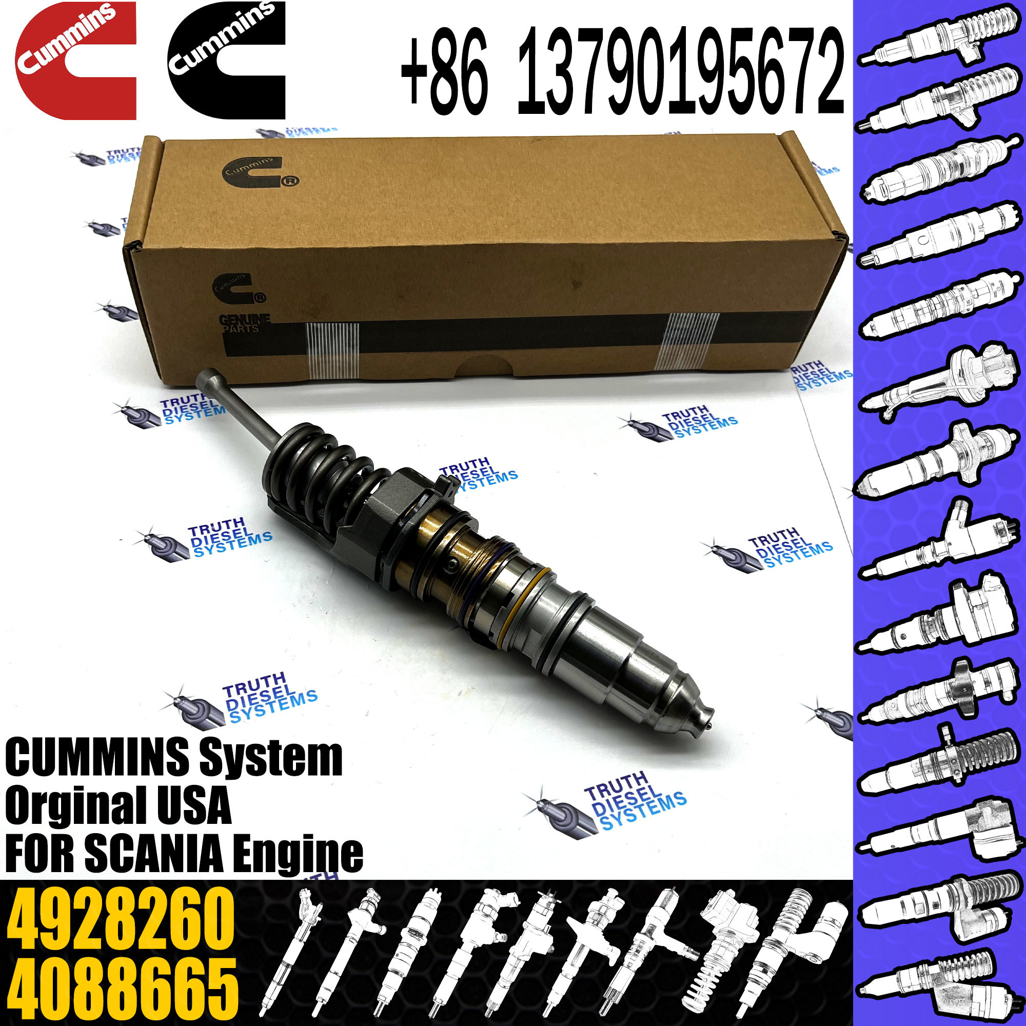 Diesel pump engine common rail fuel injector 4010346 4062569 4088301 4088725 4928260