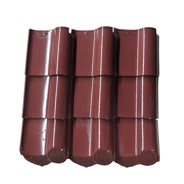 Spanish Coffee Brown Color Glazed Ceramic Roof Tiles Matt Surface 220*220mm