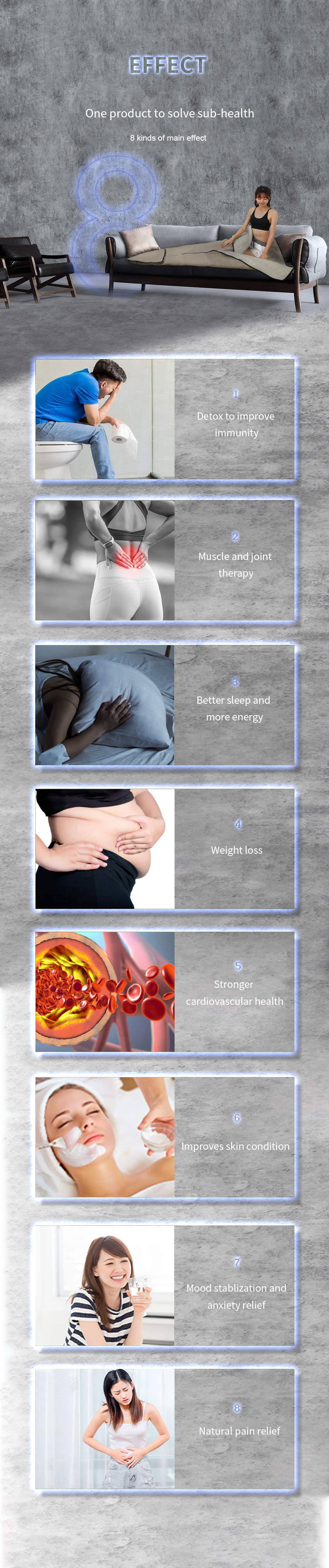 Weight Loss Far Infrared Sauna Blanket Sleeping Bag With Natural Jade Tourmaline Stone 600w