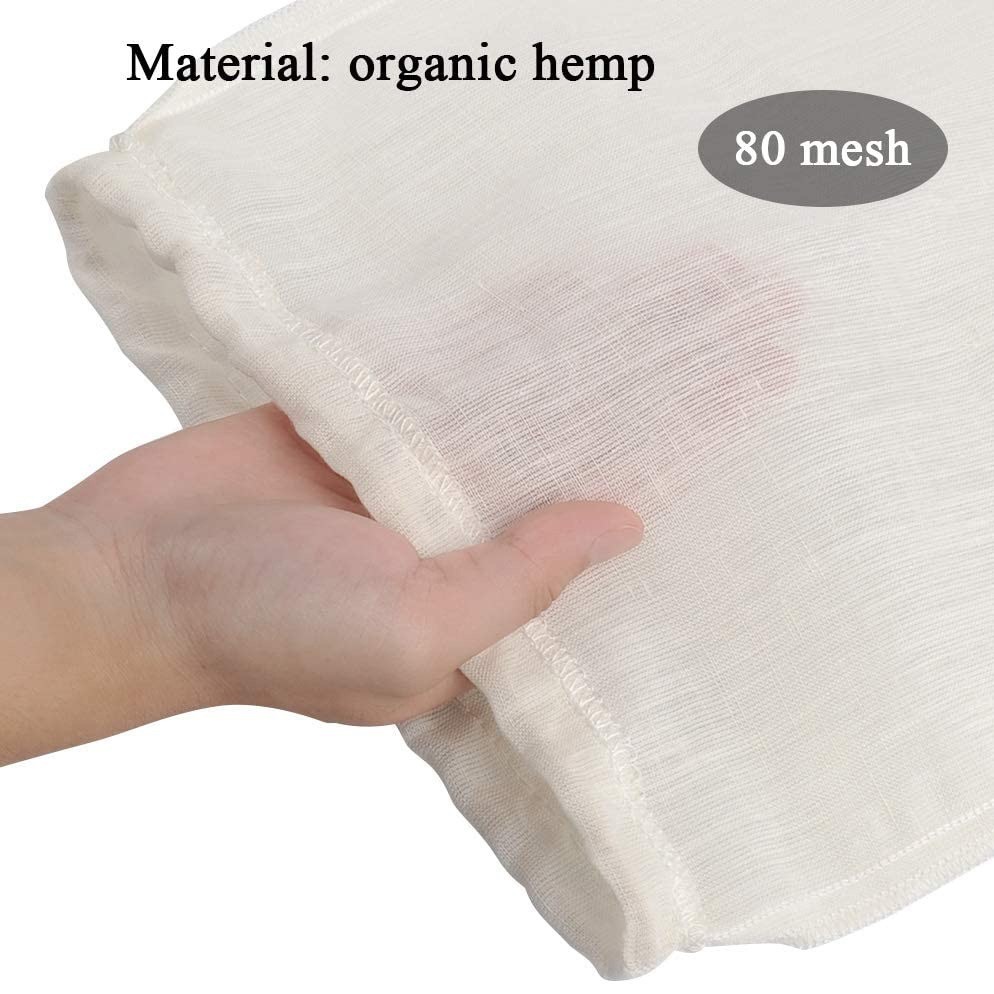 Reusable Food Grade 200 Micron Organic linen Nut Milk Filter Bag