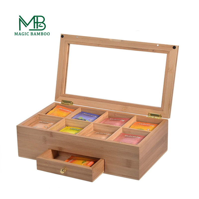 Transform Your Vanity with Bamboo Storage Box and Drawers Capacity 3-6L 33 x 19 x 10.2 cm