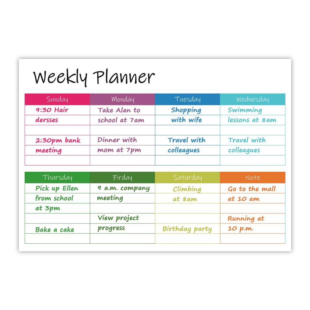 Soft Whiteboard Magnetic Calendar Planner A4 A3 Dry Erase Weekly Planner