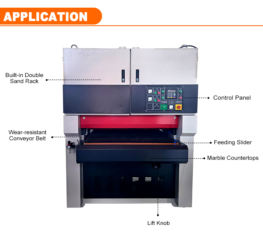3500 KG R-RP1000 Precise Calibrating Wide Belt Grinding Sander Sanding Machine for Plywood Solid wood Floor