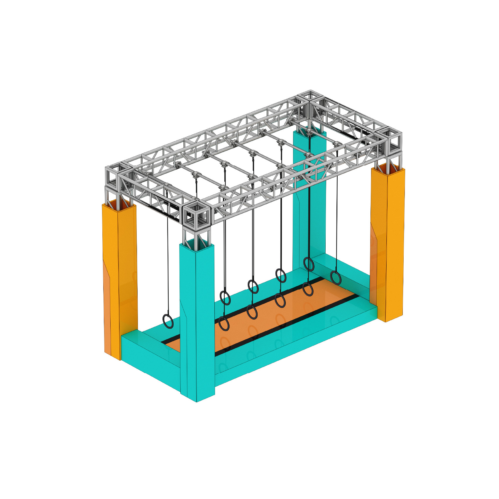Multiple Color Playground Ninja Course , Obstacle Course Playground Equipment