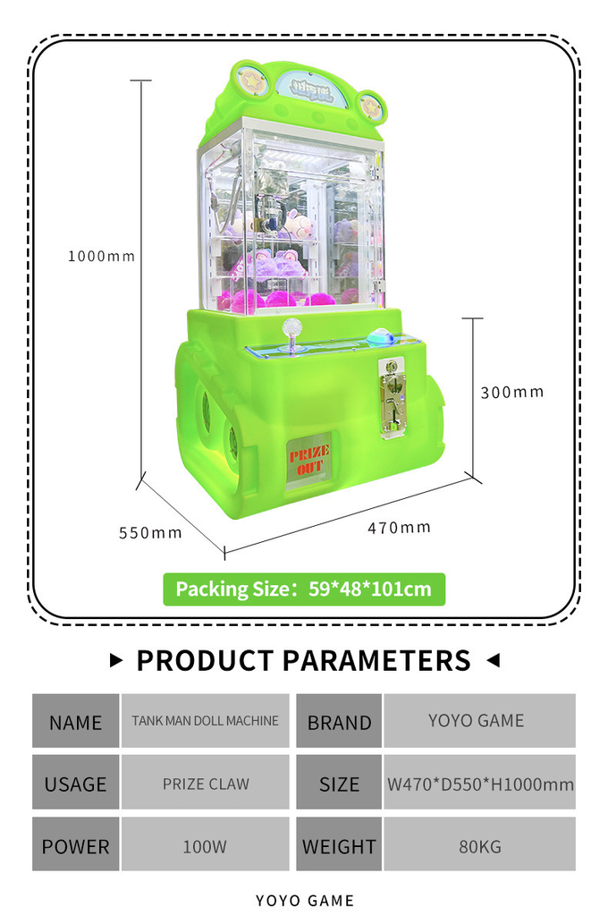 kids adult coin operated mini crane claw game machine toy kits for sale