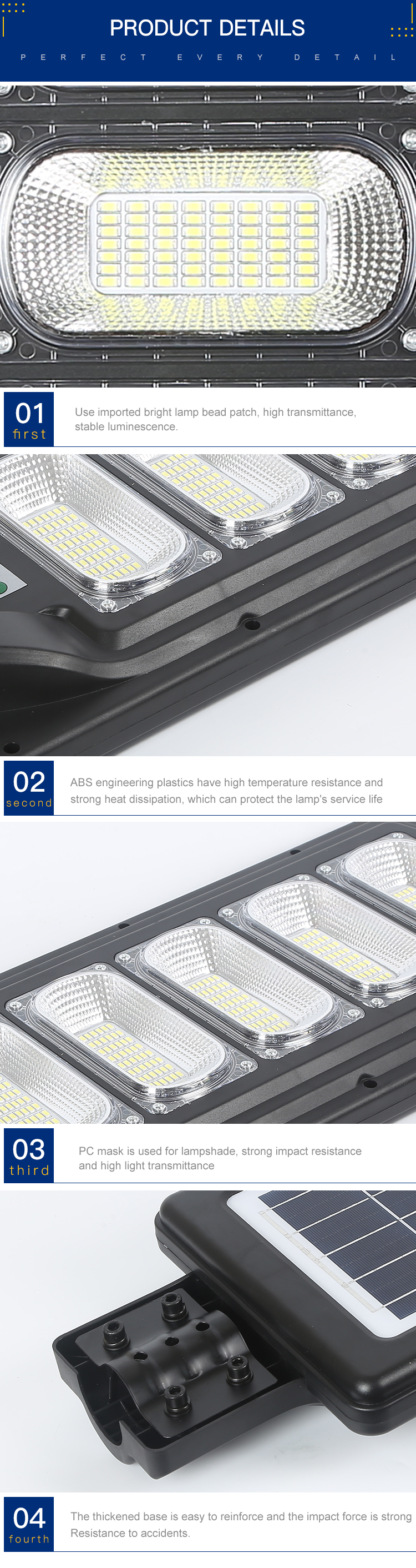 100lm/W 100w 250w Integrated Solar Led Street Light For Square