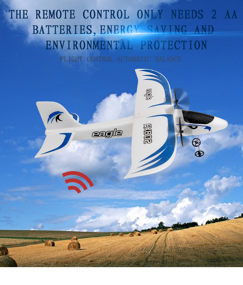 Power Source Electric 2.4GHz 2CH RC Foam Ultralight Flying Glider Airplane Plane Model Toy Fx802 Epp Eagle RC Glider