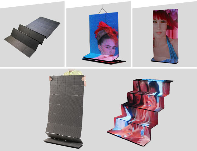 Full HD LED Flexible Video Screen For Magnet Mount , High Resolution LED Video Wall Advertising