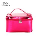 Daily Waterproof Blue Wash PU Cylinder Makeup Bags