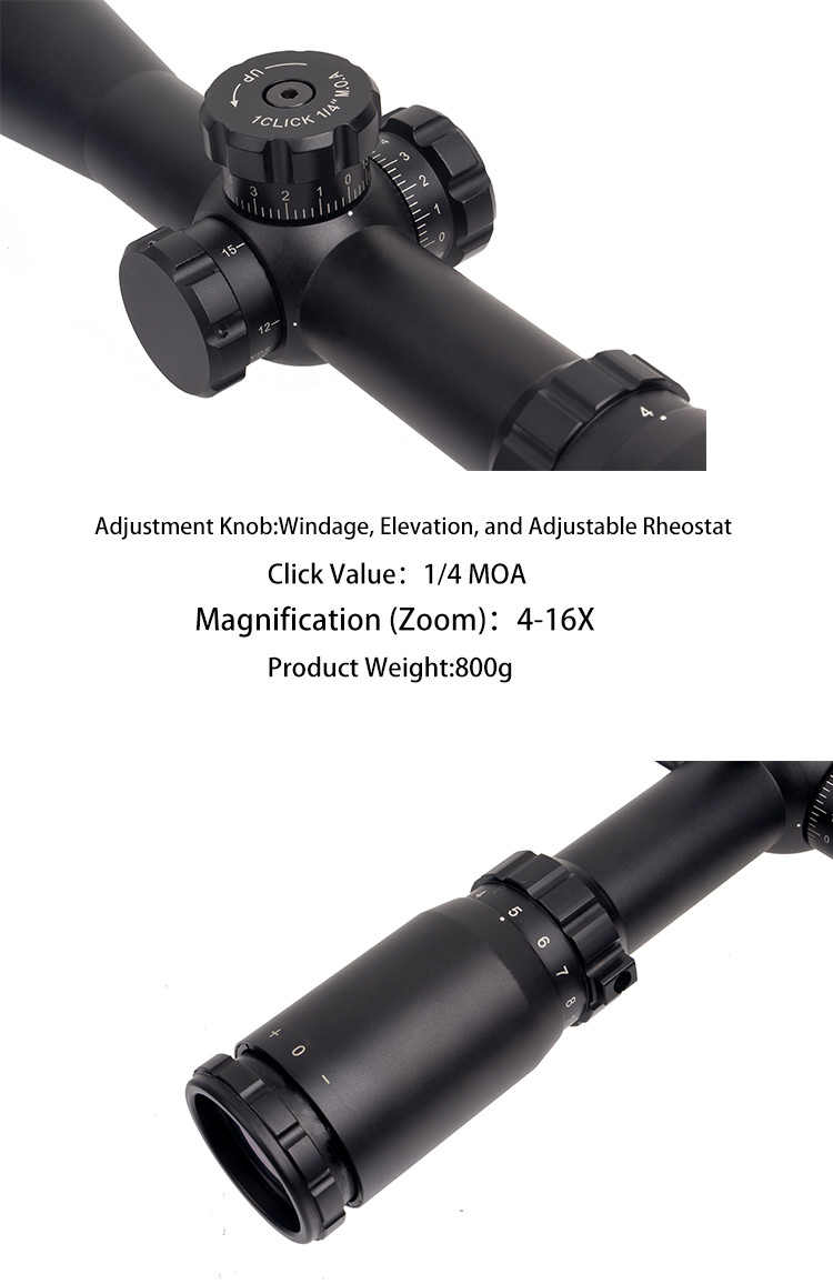 Water Proof First Focal Plane Scopes For Hunting 4-16X50SFE Black Matte