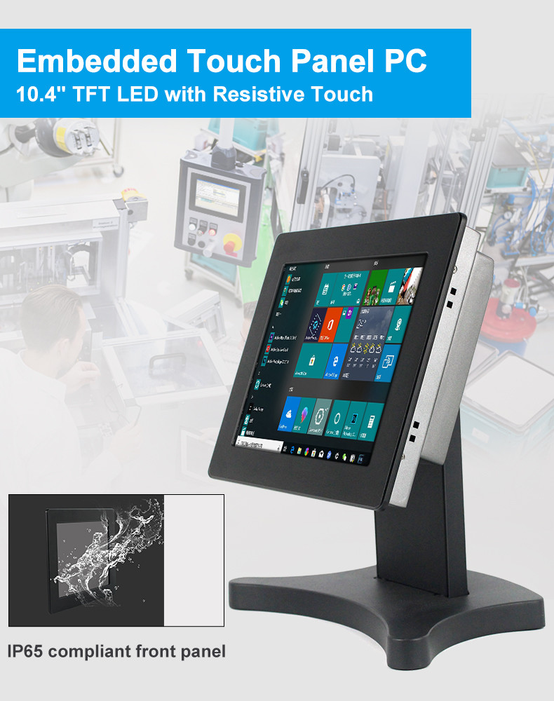 800x600 TPM2.0 Industrial Touch Panel PC Windows J1900 10 Inch GPIO Port