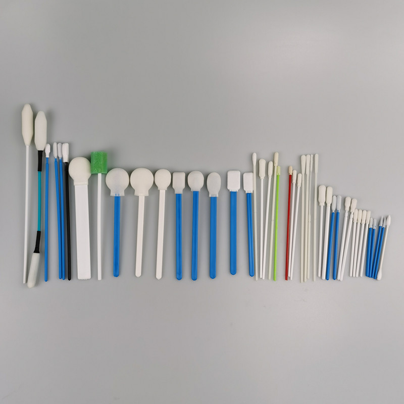 Round Sponge Head White Pp Stick Foam Tip Swabs Lollipop Shape