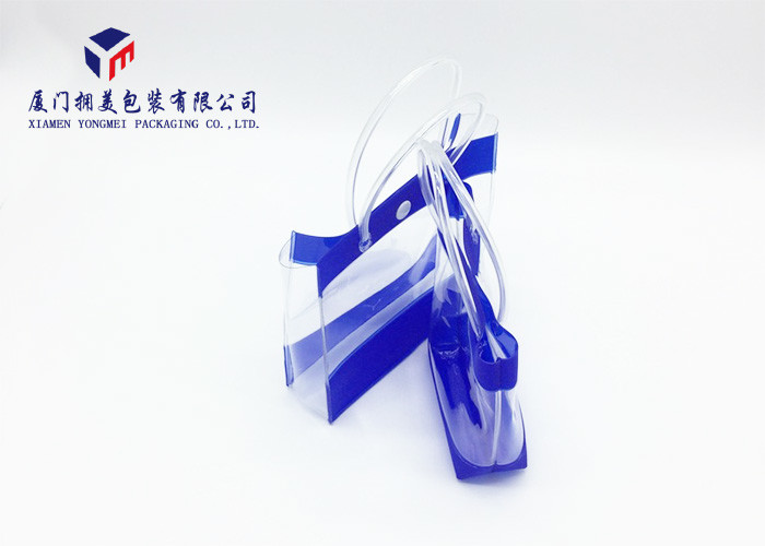 Embossed Blue Soft PVC Bags Super Clear Premium PVC Materials Fashion Style