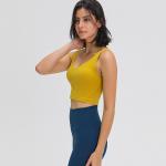 Fashion V Neck U Back Padded Vest Sports Bra Shockproof Yogawear Woman Sportwear