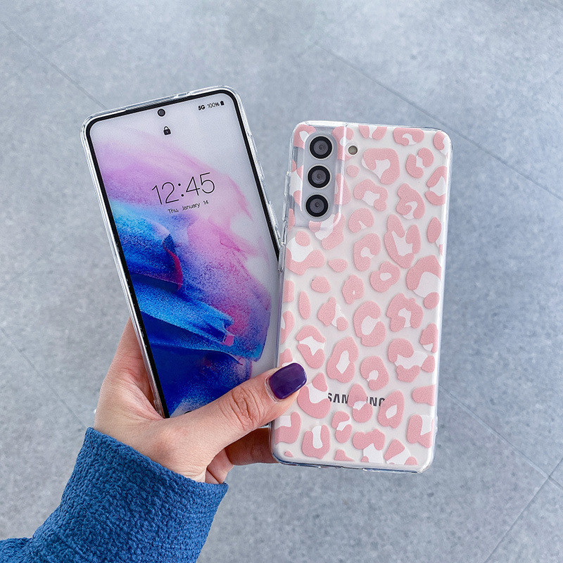 Soft Designer Cell Phone Cases Leopard Cow Print For Samsung S20 S21 A71 A51