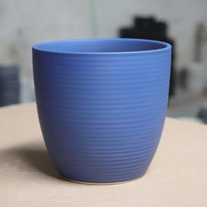 China 30cm Grooved Ceramic House Plant Pots wholesale