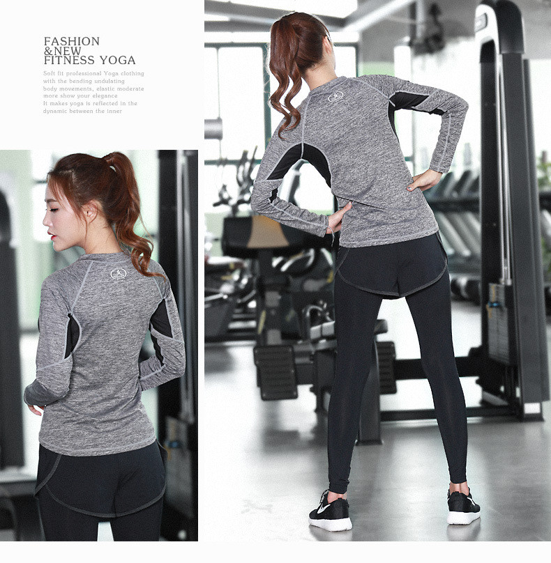 CPG Global Women Spring Summer Multi-Colors Polyester Slim Long Sleeves Round Collar Gym Running Sports T-Shirts S-L S50