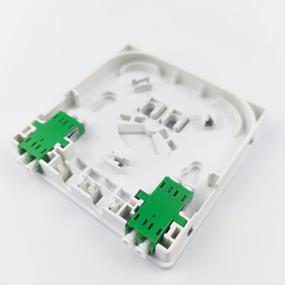 2 Cores LC APC Plastic Faceplate Fiber Optic Socket Panel for Indoor in FTTH Network