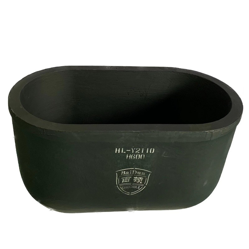 Industrial Metal Melting Silicon Carbide Graphite Crucible Oval Type High Temperature Resistance