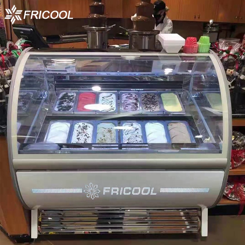 7.5 AMPS Glass Top Ice Cream Showcase Display Freezer 1000L