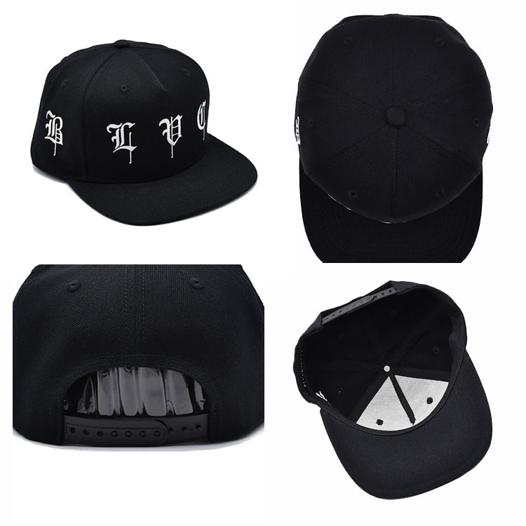 Classic Flat Brim Snapback Hats Blank Underbrim Cotton Wool Blend Flat Visor