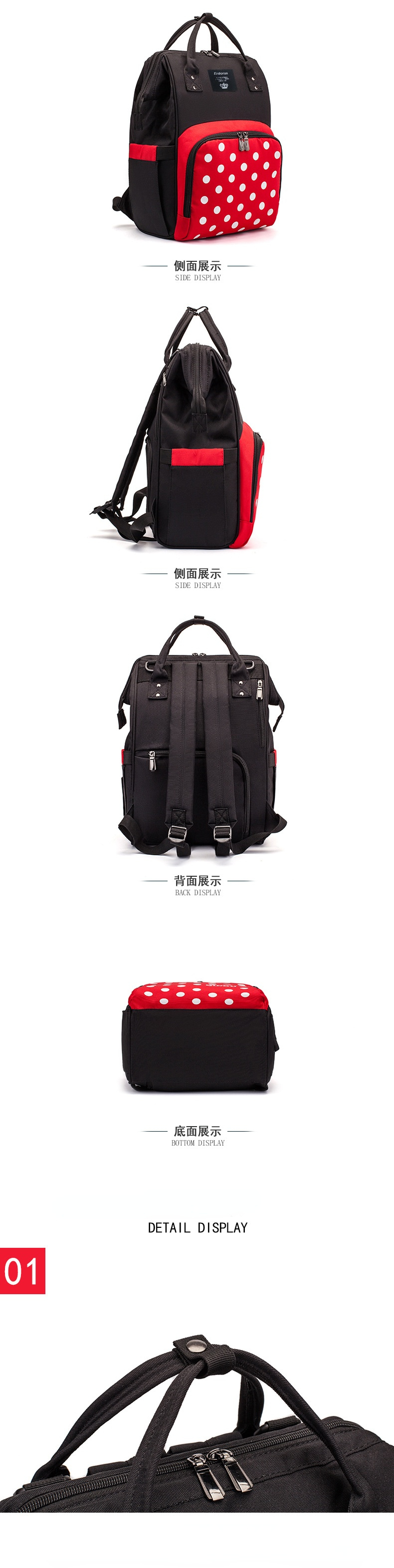 Hot Insulation Mummy Maternity Nappy Bag Waterproof Large Capacity Baby Diaper Bag With Stroller Strap For Baby Care