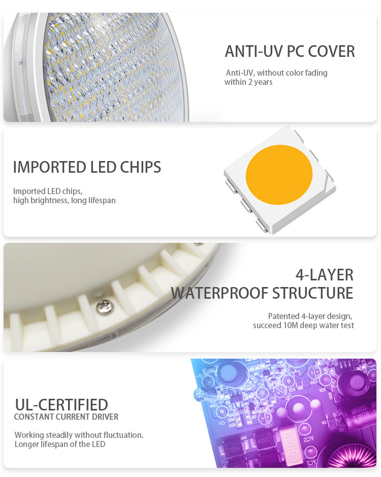 Swimming Pool Waterproof Spa Lights IP68 ABS 12 Volt Par56 2835SMD Chip