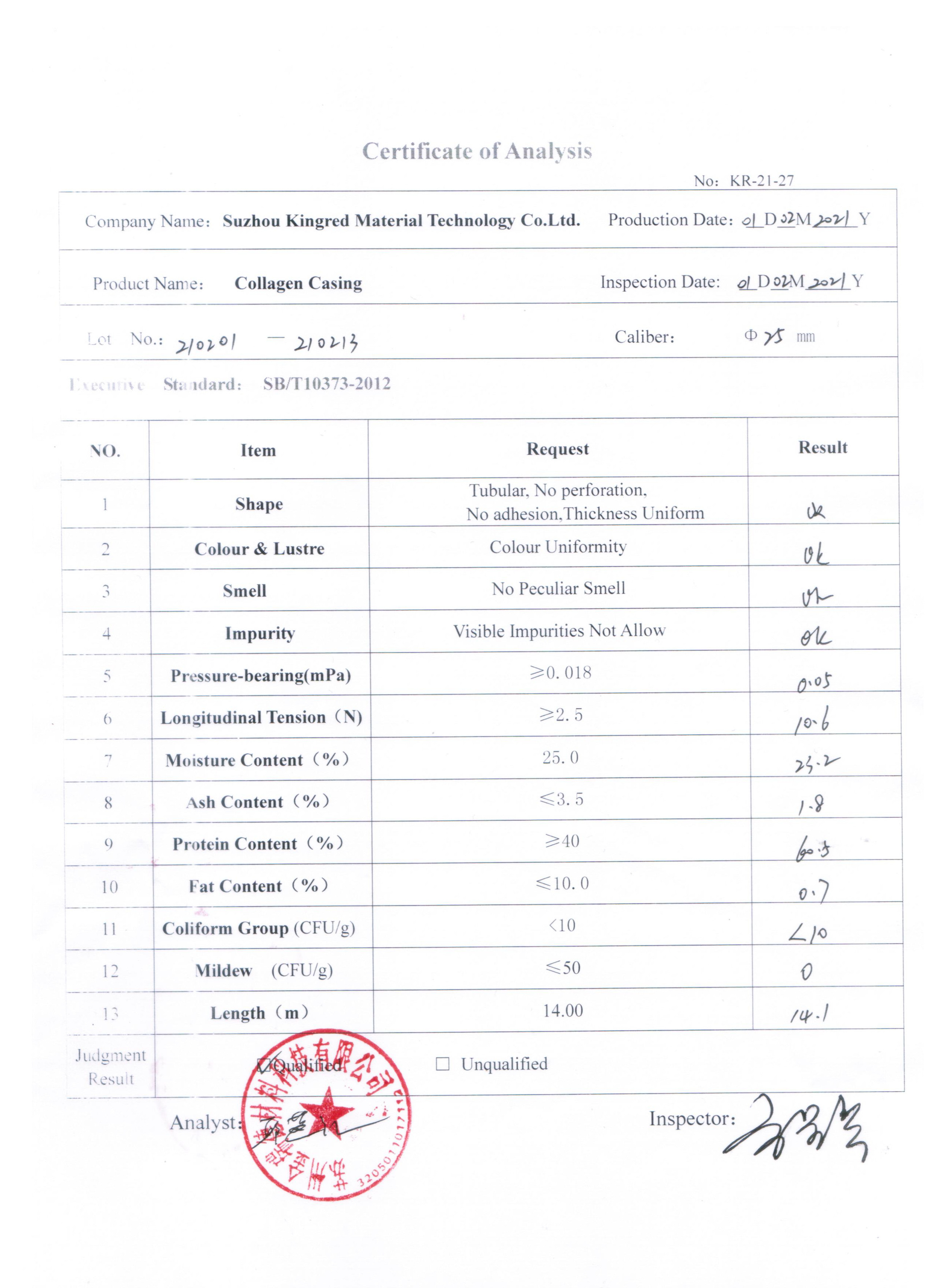 Food Grade Different Sizes Collagen Casings For Hotdogs