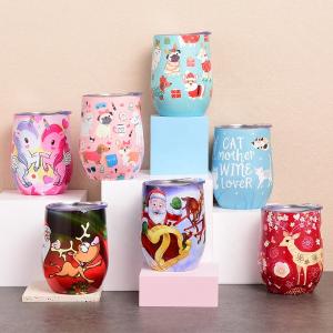 China 350ml Christmas Double Walled Travel Mugs With Lids Personalised wholesale