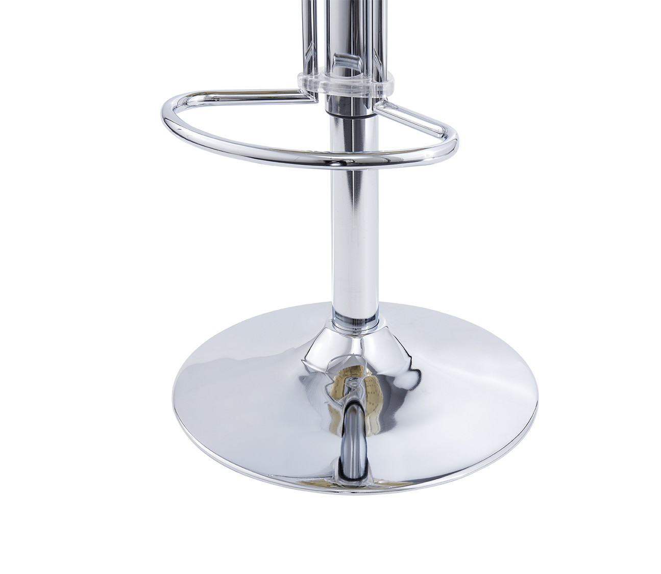 Rotated Adjustable Leather Counter Height Stools Spoon Shape Brass Sheet Material