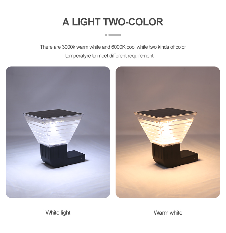 20W Square Deck to Dawn Solar Powered Wall Lights Upgraded Solar Fence Lamp 100lm